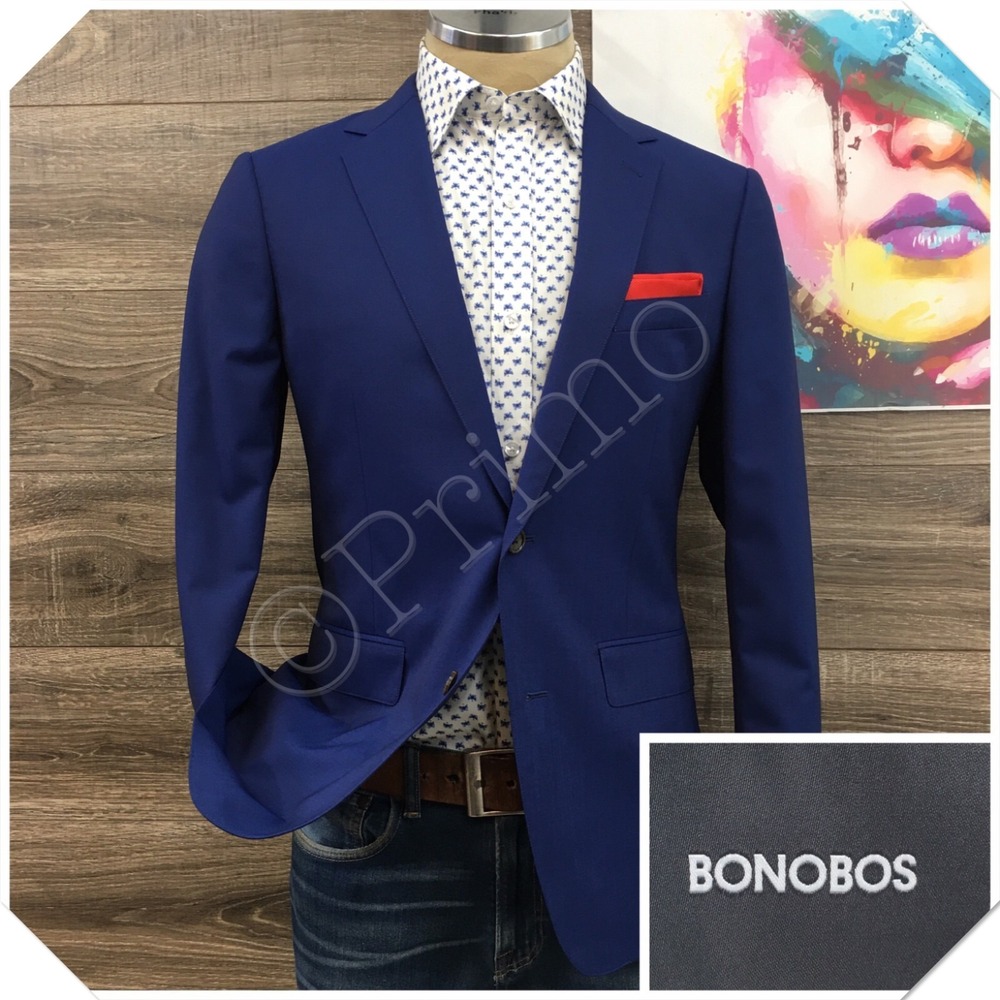 BONOBOS Mens Wool Cashmere Blazer Sport Coat Casual Jacket Size 38R Slim Suit